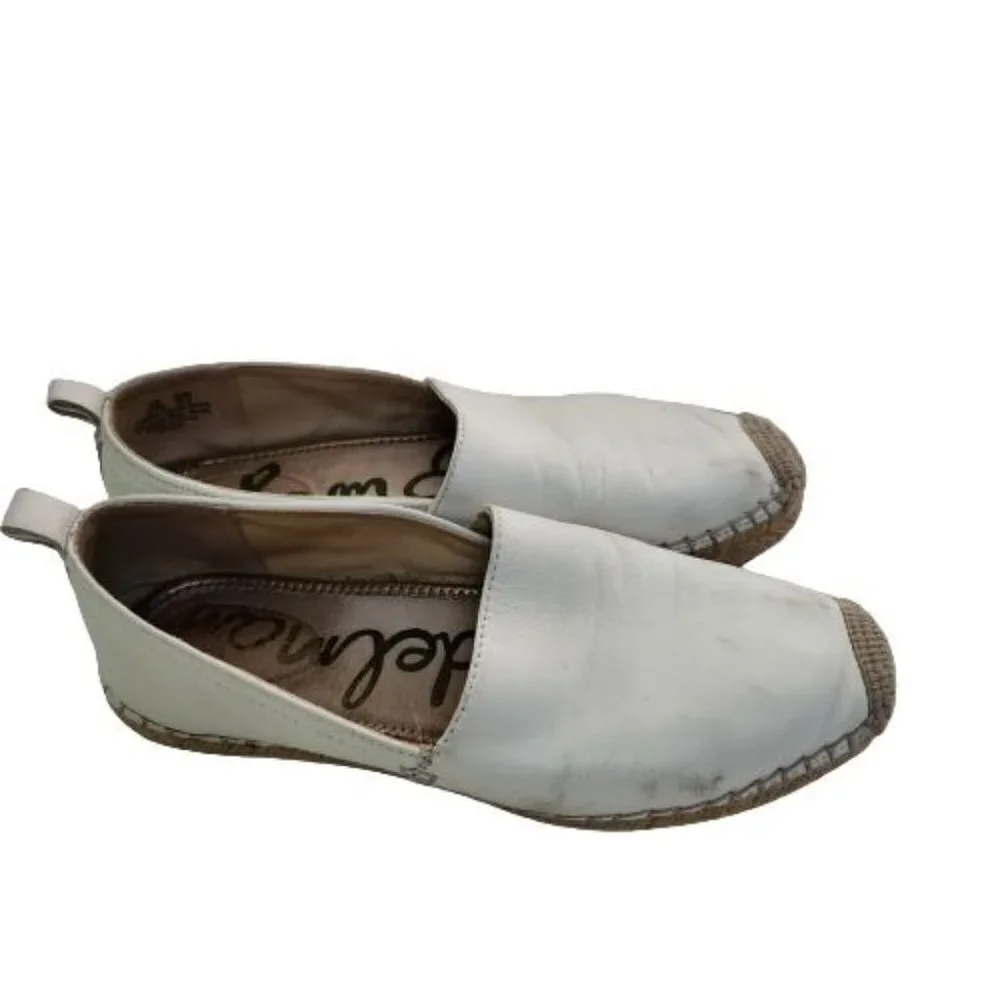 Sam Edelman Khloe White Leather Espardrilles Size 6.5M